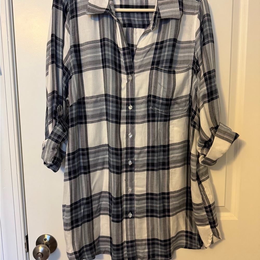 Velvet Heart Monochrome Plaid Shirt